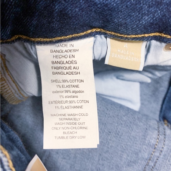 nwt MICHAEL Michael Kors Selma Cropped Flare High Rise Jeans Medium Indigo 4 - Picture 9 of 15
